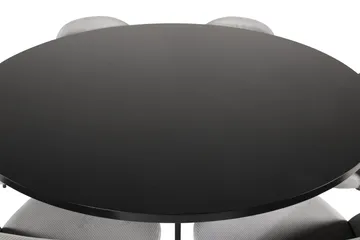 Copenhagen Spisegruppe med 6 Valerie Spisestoler Kordfløyel Grå/S - Furniture Fashion - Møbler - Bord - Spisegruppe
