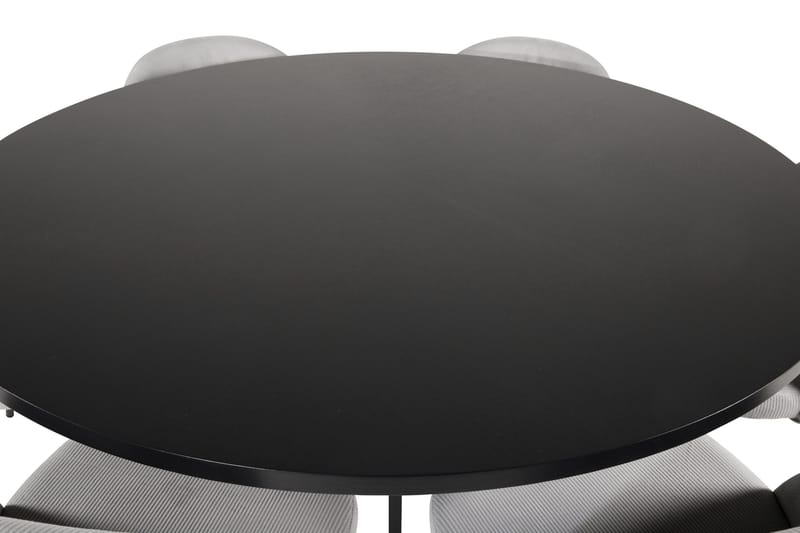 Copenhagen Spisegruppe med 6 Valerie Spisestoler Kordfløyel Grå/S - Furniture Fashion - Møbler - Bord - Spisegruppe
