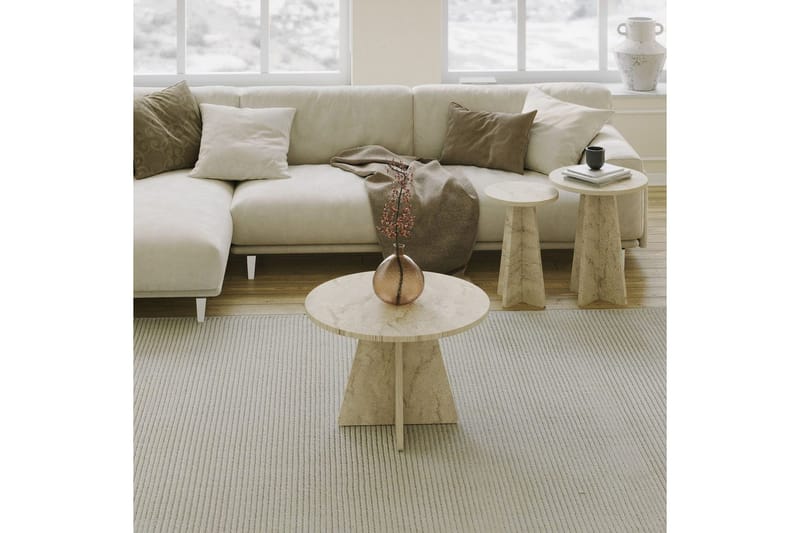 Corren Stuebord 60 cm - Travertin - Møbler - Bord - Sofabord & salongbord