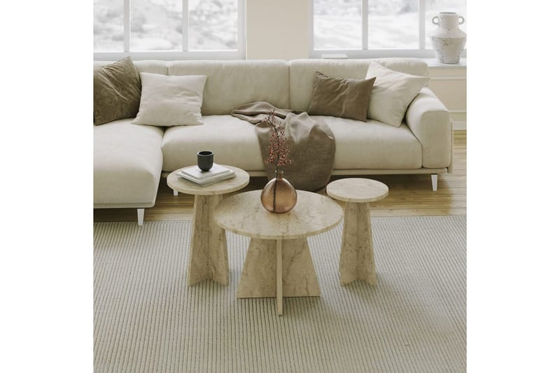 Corren Stuebord 60 cm - Travertin - Møbler - Bord - Sofabord & salongbord