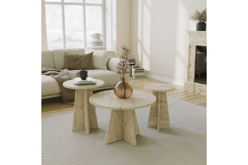 Corren Stuebord 60 cm - Travertin - Møbler - Bord - Sofabord & salongbord