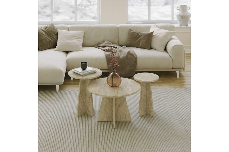 Corren Stuebord 60 cm - Travertin - Møbler - Bord - Sofabord & salongbord