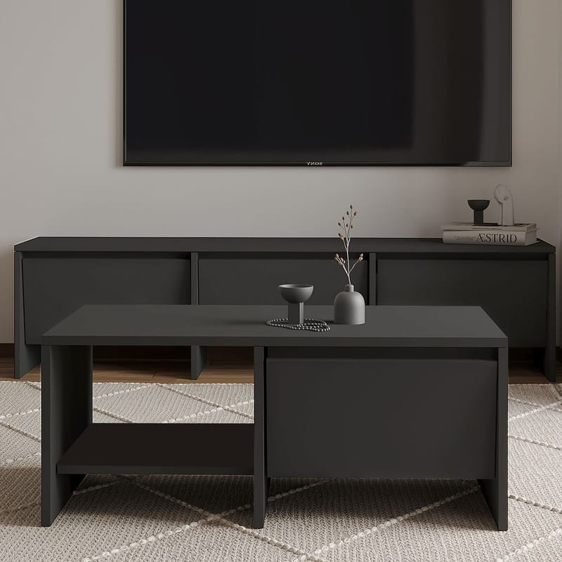 Crala Sofabord 90x35x45 cm - Antrasitt - Møbler - Bord - Sofabord & salongbord