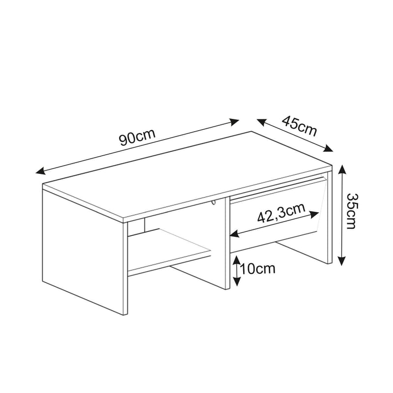 Crala Sofabord 90x35x45 cm - Travertin - Møbler - Bord - Sofabord & salongbord