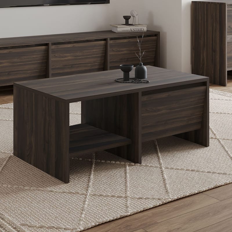 Crala Sofabord 90x35x45 cm - Valnøtt - Møbler - Bord - Sofabord & salongbord