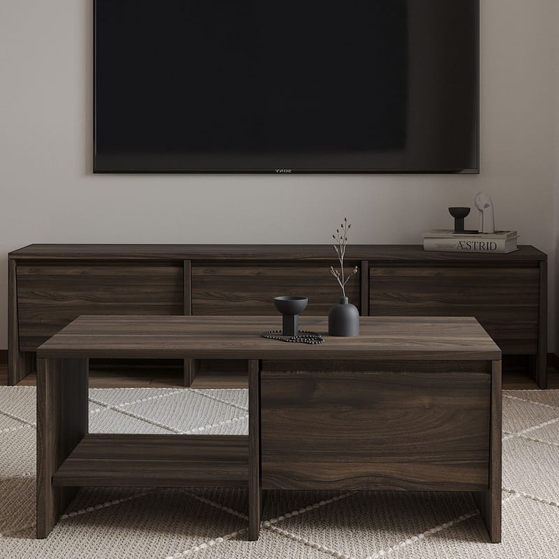 Crala Sofabord 90x35x45 cm - Valnøtt - Møbler - Bord - Sofabord & salongbord