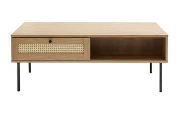 Cyndy 110 cm Rektangulært Sofabord med Skuffer i Lyst Tre - Beige - Møbler - Bord - Sofabord & salongbord