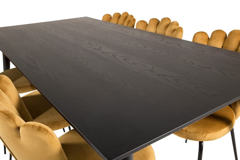 Daicy Spisegruppe 180 cm med 6 Limhamn Spisestoler Gul - Furniture Fashion - Møbler - Bord - Spisegruppe