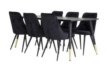 Daicy spisegruppe med 6 Valerie Lyx-fløyelsstoler - Møbler - Bord - Spisegruppe