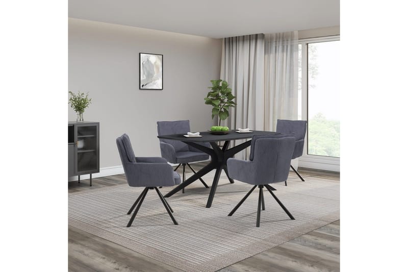 Dakona Spisebord Rektangulær 160x90 cm - Svart - Møbler - Bord - Spisebord & kjøkkenbord