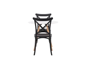 Danburi Spisegruppe 60 cm Rund med 2 Crosett Stoler - Sort - Møbler - Bord - Spisegruppe