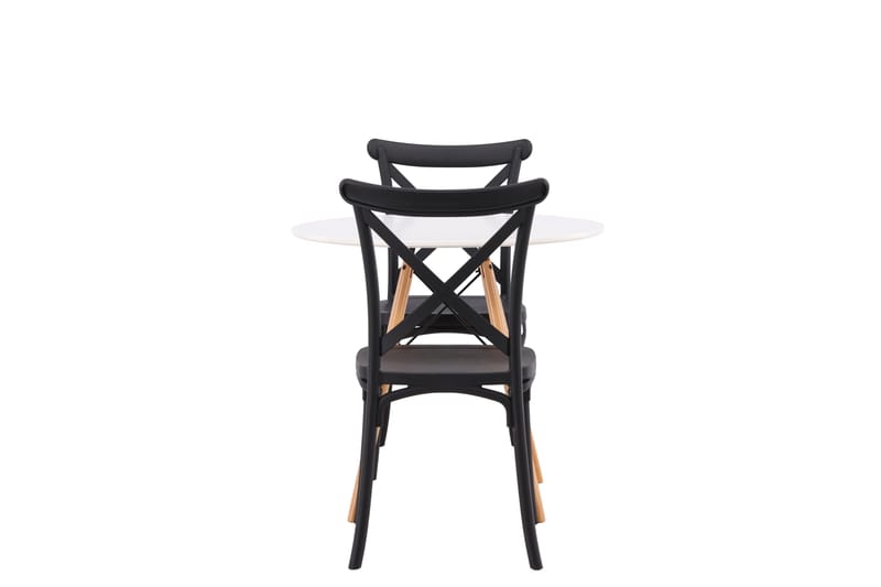 Danburi Spisegruppe 60 cm Rund med 2 Crosett Stoler - Sort - Møbler - Bord - Spisegruppe