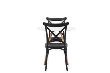 Danburi Spisegruppe 60 cm Rund med 2 Crosett Stoler - Sort - Møbler - Bord - Spisegruppe