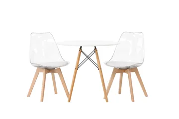 Danburi Spisegruppe 60 cm Rund med 2 Edvin Stoler - Hvid - Møbler - Bord - Spisegruppe