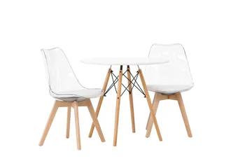Danburi Spisegruppe 60 cm Rund med 2 Edvin Stoler - Hvid - Møbler - Bord - Spisegruppe