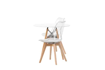 Danburi Spisegruppe 60 cm Rund med 2 Edvin Stoler - Hvid - Møbler - Bord - Spisegruppe