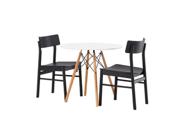 Danburi Spisegruppe 60 cm Rund med 2 Montros Stoler - Sort - Møbler - Bord - Spisegruppe