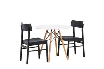 Danburi Spisegruppe 60 cm Rund med 2 Montros Stoler - Sort - Møbler - Bord - Spisegruppe