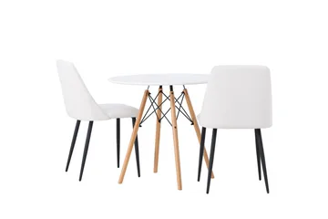 Danburi Spisegruppe 60 cm Rund med 2 Night Stoler - Hvid - Møbler - Bord - Spisegruppe