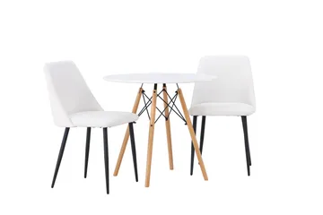 Danburi Spisegruppe 60 cm Rund med 2 Night Stoler - Hvid - Møbler - Bord - Spisegruppe