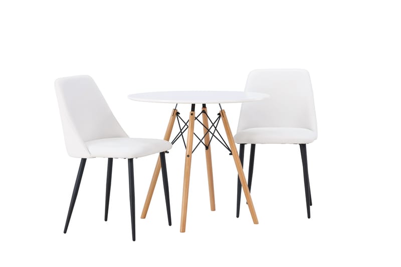 Danburi Spisegruppe 60 cm Rund med 2 Night Stoler - Hvid - Møbler - Bord - Spisegruppe