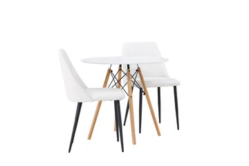 Danburi Spisegruppe 60 cm Rund med 2 Night Stoler - Hvid - Møbler - Bord - Spisegruppe