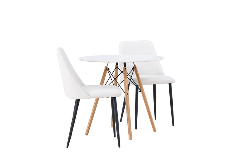 Danburi Spisegruppe 60 cm Rund med 2 Night Stoler - Hvid - Møbler - Bord - Spisegruppe