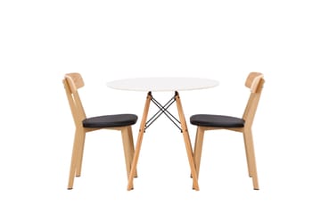 Danburi Spisegruppe 60 cm Rund med 2 Sanjos Stoler - Natur - Møbler - Bord - Spisegruppe