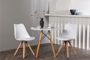 Danburi Spisegruppe 60 cm Rund med 2 Zeno Stoler - Hvit - Møbler - Bord - Spisegruppe
