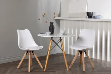 Danburi Spisegruppe 60 cm Rund med 2 Zeno Stoler - Hvit - Møbler - Bord - Spisegruppe