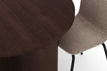 Dano Oval Spisegruppe 180 cm – Spisebord med 6 Katy Spisestoler med Tre- og Valnøttutseende - Brun|Greige - Møbler - Bord - Spisegruppe