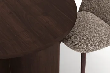 Dano Oval Spisegruppe 180 cm – Spisebord med 6 Nibe Plus Spisestoler med Tre- og Valnøttutseende - Brun|Greige - Møbler - Bord - Spisegruppe