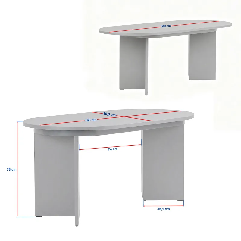 Dano Oval Uttrekkbar Spisegruppe 160-200 cm – Spisebord med 6 Lucy Spisestoler med Tre- og Valnøttutseende - Brun|Greige - Møbler - Bord - Spisegruppe