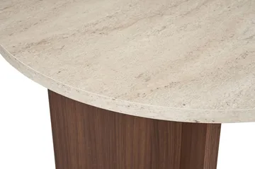 Dano Ovalt Spisebord 180x90 cm med Travertin- og Valnøttutseende - Beige - Møbler - Bord - Spisebord & kjøkkenbord