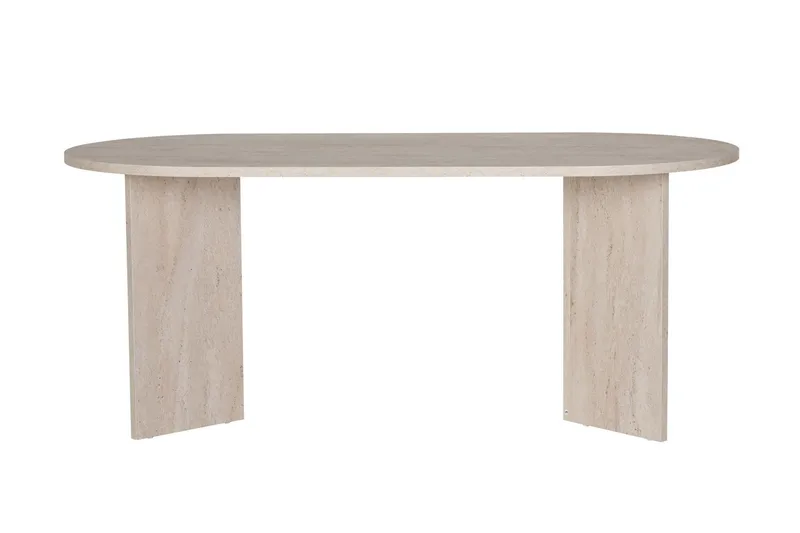 Dano Ovalt Spisebord 180x90 cm med Travertinutseende - Beige - Møbler - Bord - Spisebord & kjøkkenbord