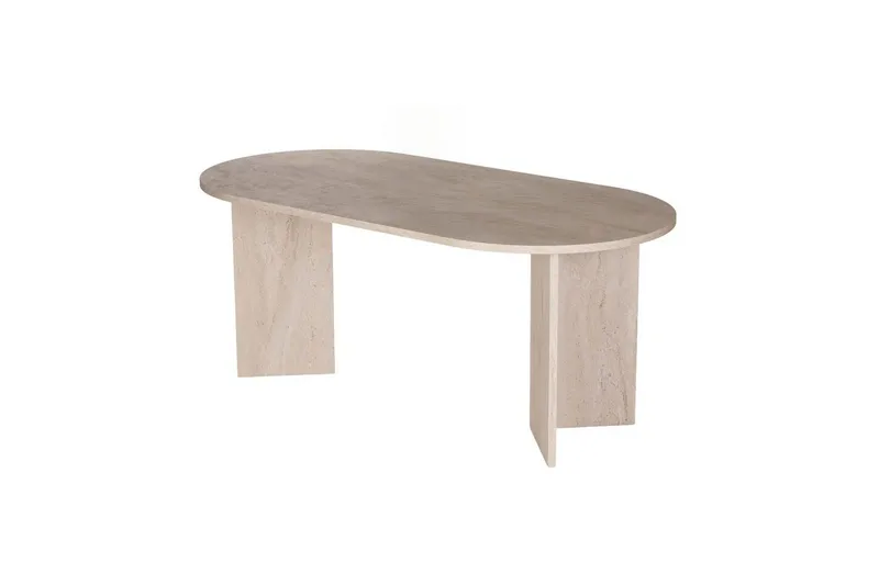 Dano Ovalt Spisebord 180x90 cm med Travertinutseende - Beige - Møbler - Bord - Spisebord & kjøkkenbord