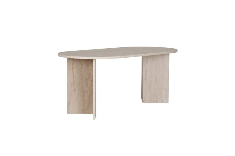 Dano Ovalt Spisebord 180x90 cm med Travertinutseende - Beige - Møbler - Bord - Spisebord & kjøkkenbord