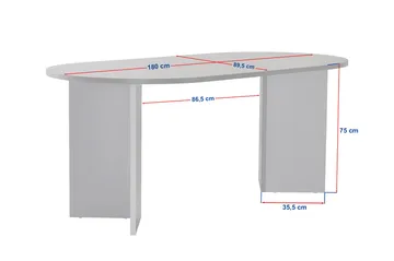 Dano Ovalt Spisebord 180x90 cm med Tre- og Eikeutseende - Beige - Møbler - Bord - Spisebord & kjøkkenbord