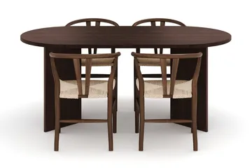 Dano Spisebord 180 cm med 4 Dastoori Spisestoler - Valnøtt - Møbler - Bord - Spisegruppe