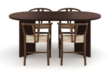 Dano Spisebord 180 cm med 4 Dastoori Spisestoler - Valnøtt - Møbler - Bord - Spisegruppe