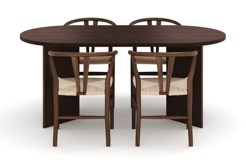 Dano Spisebord 180 cm med 4 Dezuid Spisestoler - Valnøtt - Møbler - Bord - Spisegruppe