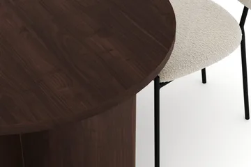 Dano Spisebord 180 cm med 4 Gemmiano Spisestoler - Valnøtt / Hvit Bouclé - Møbler - Bord - Spisegruppe