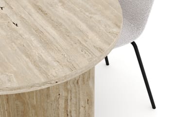 Dano Spisebord 180 cm med 4 Katy Spisestoler - Travertin / Hvit - Møbler - Bord - Spisegruppe