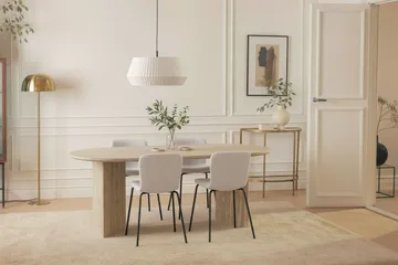 Dano Spisebord 180 cm med 4 Katy Spisestoler - Travertin / Hvit - Møbler - Bord - Spisegruppe