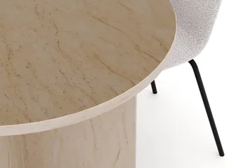 Dano Spisebord 180 cm med 4 Katy Spisestoler - Travertin / Hvit - Møbler - Bord - Spisegruppe