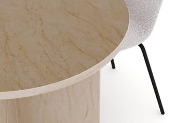 Dano Spisebord 180 cm med 4 Katy Spisestoler - Travertin / Hvit - Møbler - Bord - Spisegruppe