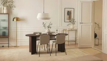 Dano Spisebord 180 cm med 4 Katy Spisestoler - Valnøtt / Greige - Møbler - Bord - Spisegruppe