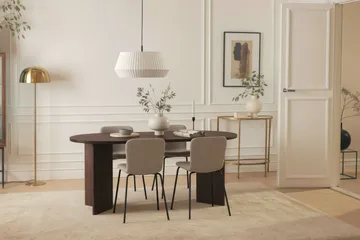 Dano Spisebord 180 cm med 4 Katy Spisestoler - Valnøtt / Greige - Møbler - Bord - Spisegruppe