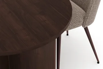 Dano Spisebord 180 cm med 4 Nibe Plus Spisestoler - Valnøtt / Greige - Møbler - Bord - Spisegruppe