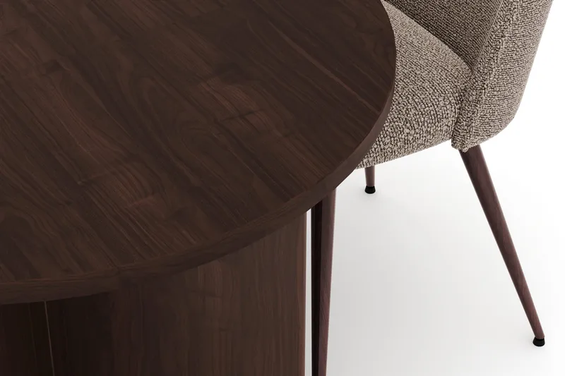 Dano Spisebord 180 cm med 4 Nibe Plus Spisestoler - Valnøtt / Greige - Møbler - Bord - Spisegruppe